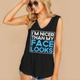 I'm Nicer Than My Face Looks Shy People Introverts Women's V-Neck Tank Top