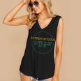 Introvirtuous Retro Pixel Funny Introvert Quote Women's V-Neck Tank Top