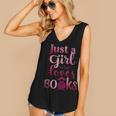 JUST A GIRL WHO LOVES BOOKS LIBRARIAN BOOK LOVERS BOOKWORM Women's V-Neck Tank Top