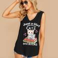 Just A Girl That Loves Cats And Books Cute Cat & Bookwork Women's V-Neck Tank Top Just A Girl That Loves Cats And Books Cute Cat & Bookwork Women's V-Neck Tank Top