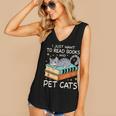 I Just Want To Read Books And Pet Cats Bookish Bookworm Women's V-Neck Tank Top I Just Want To Read Books And Pet Cats Bookish Bookworm Women's V-Neck Tank Top
