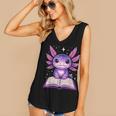 Kawaii Axolotl Cute Axolotls Reading Book Women's V-Neck Tank Top