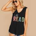 Let's Read Book Nerd Reading Book Lover Librarian Teacher Women's V-Neck Tank Top