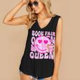 Library Book Fair Queen Vibe Groovy Tie Dye School Reading Women's V-Neck Tank Top Library Book Fair Queen Vibe Groovy Tie Dye School Reading Women's V-Neck Tank Top