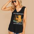 Life Is Better With Cats And Books Cute Cat Lover Women's V-Neck Tank Top Life Is Better With Cats And Books Cute Cat Lover Women's V-Neck Tank Top