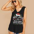 Most Likely To Read A Book Through Christmas Xmas Women's V-Neck Tank Top