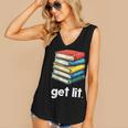 Get Lit With Books Women's V-Neck Tank Top