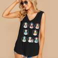 Literary Winter Reading Snowmen Cozy Book Lover Pattern Women's V-Neck Tank Top Literary Winter Reading Snowmen Cozy Book Lover Pattern Women's V-Neck Tank Top