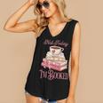 Not Today I'm Booked Book Lover Book Stack Coquette Bow Women's V-Neck Tank Top