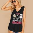 Nothing Beats Reading Rock Paper Scissors Book Lover Library Women's V-Neck Tank Top