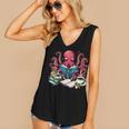 Octopus Reading Book Coffee Lover Bookaholic Bookworm Reader Women's V-Neck Tank Top
