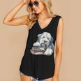 Old English Sheepdog Books Reading Dog Breed Graphic Women's V-Neck Tank Top