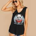 Panda With Book For Reading Enthusiasts Women's V-Neck Tank Top