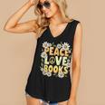 Peace Love Books Librarian Teacher Life Book Library Women's V-Neck Tank Top