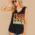 Peace Love Books Men Women Women's V-Neck Tank Top Peace Love Books Men Women Women's V-Neck Tank Top