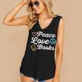 Peace Love Books Read Book Reading Librarian Across America Women's V-Neck Tank Top Peace Love Books Read Book Reading Librarian Across America Women's V-Neck Tank Top