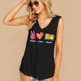 Peace Love Books Reader Librarian Library Book Women's V-Neck Tank Top