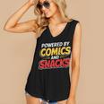 Powered By Comics And Snacks Comic Book Lover Women's V-Neck Tank Top Powered By Comics And Snacks Comic Book Lover Women's V-Neck Tank Top