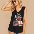 Raccoon Reading Books Matching Bookworm Readers Librarian Women's V-Neck Tank Top