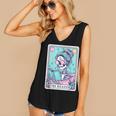 The Reader Retro Reading Skeleton Books Flowers Tarot Card Women's V-Neck Tank Top