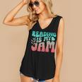 Reading Is My Jam Book Lover Bookworm Teacher Library Reader Women's V-Neck Tank Top