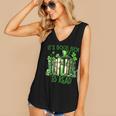 Retro Book Lucky Reading Teacher St Patrick's Day -Adults Small Cotton Blend Polyester Blend Short Sleeve Women's V-Neck Tank Top