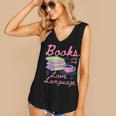 Retro Books Are My Love Language Valentine Book Lovers Women's V-Neck Tank Top