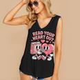 Retro Read Your Heart Out Valentine's Day Teacher Book Lover Women's V-Neck Tank Top
