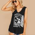 Retro Trendy Bookish Book Lover Reading Quotes Leaving Reality Entering Fiction -Adults Small Short Sleeve T-Shirt Women's V-Neck Tank Top