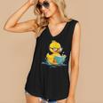 Rubber Duck Reading Book Reader Books Rubber Duckie Women's V-Neck Tank Top