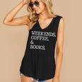 Weekends Coffee And Books Reading Lovers And Coffee Women's V-Neck Tank Top