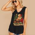 He Sees What You’Ve Been Reading Santa Book Lover Christmas Women's V-Neck Tank Top