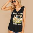 Silly-Goose Book Club Goose And Book Lovers Women's V-Neck Tank Top