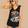 Skier BOOKS ARE GREAT BUT SKIS ARE BETTER Vintage Women's V-Neck Tank Top Skier BOOKS ARE GREAT BUT SKIS ARE BETTER Vintage Women's V-Neck Tank Top