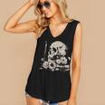 Skull Books Flowers Goth Reader Grunge Dark Alt Aesthetic Women's V-Neck Tank Top Skull Books Flowers Goth Reader Grunge Dark Alt Aesthetic Women's V-Neck Tank Top