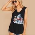 Snowman Reading Books Lovers Librarian Bookworm Christmas Women's V-Neck Tank Top Snowman Reading Books Lovers Librarian Bookworm Christmas Women's V-Neck Tank Top