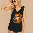 Squirrel Reading Book Lover Women's V-Neck Tank Top