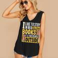 I Like To Stay In Bed And Read Books It's Too Peopley Outsid Women's V-Neck Tank Top I Like To Stay In Bed And Read Books It's Too Peopley Outsid Women's V-Neck Tank Top