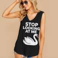 Stop Looking At Me Swan Introvert Humor Women's V-Neck Tank Top Stop Looking At Me Swan Introvert Humor Women's V-Neck Tank Top