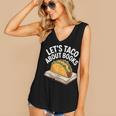 Taco Books Mexican Reading Teacher Book Lovers Bookish Women's V-Neck Tank Top