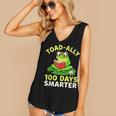Toad-Ally 100 Days Smarter Frog Reading Book 100 School Day Women's V-Neck Tank Top Toad-Ally 100 Days Smarter Frog Reading Book 100 School Day Women's V-Neck Tank Top