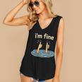 Two Thumbs Up I'm Fine Sarcastic Meme Introvert Humor Women's V-Neck Tank Top