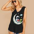 UFO Alien Astronaut Reading Book In Space Women's V-Neck Tank Top