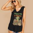 Unearth a Story Triceratops Dinosaur Reading Books Cute Dino Women's V-Neck Tank Top Unearth a Story Triceratops Dinosaur Reading Books Cute Dino Women's V-Neck Tank Top