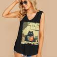 Vintage Japanese Cat Book Lovers Librarian Cat Dad Teacher Women's V-Neck Tank Top Vintage Japanese Cat Book Lovers Librarian Cat Dad Teacher Women's V-Neck Tank Top