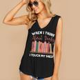 When I Think About Books I Touch My Shelf Bookworm Lovers Women's V-Neck Tank Top