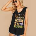 Wild About Reading Reading Books And Bookworm Library Day Women's V-Neck Tank Top