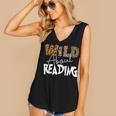 WILD ABOUT READING Reading Books Bookworm Library Day Women's V-Neck Tank Top