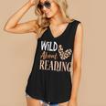 Wild About Reading Teacher Books Reader Lovers Leopard Zebra Women's V-Neck Tank Top