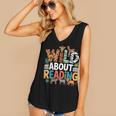 Wild About Reading Zoo Animals Books Reader Lover Women's V-Neck Tank Top